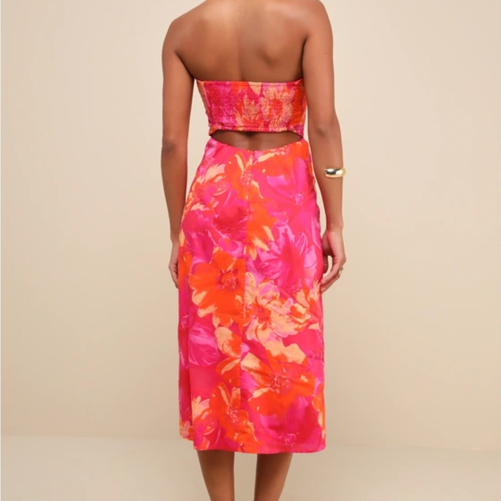 Lulu's Pink and Orange Floral Dress